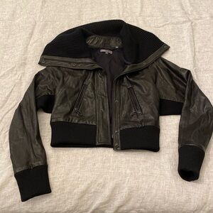 Vince women’s size small 100% leather cowl neck jacket